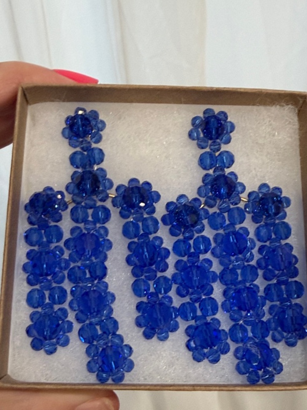 kate spade cobalt blue beaded floral charm
